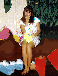 Amateur girls posing nude on table and more